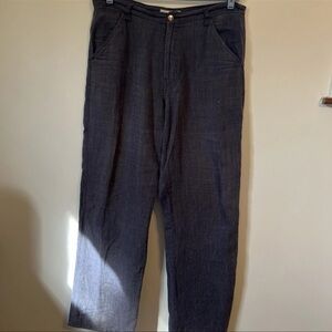 Armani Exchange Dark grey/blue Wide Leg Pants 100% linen